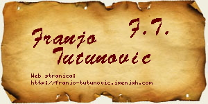 Franjo Tutunović vizit kartica